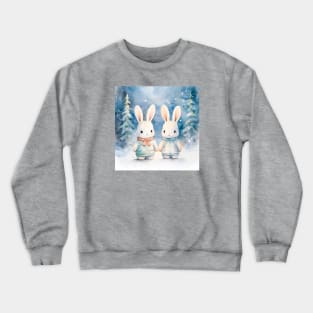 2 Christmas bunnies Crewneck Sweatshirt